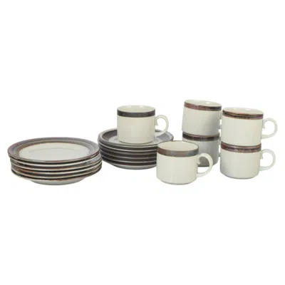 Pre-owned Arabia . Set Of Six Tea Cups With Saucers And Six Cake Plates. Karelia Series. In Gray