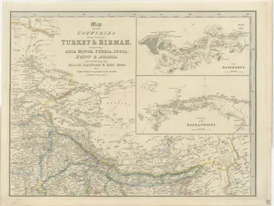 Pre-owned Arabia Turkey, Persia &  Antique Map By James Wyld, Bosphorus, 1839 In Sand