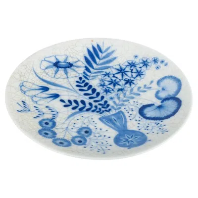 Pre-owned Arabia Unika. Round Plate With Blue Floral Decoration. Ca. 1950s/60s