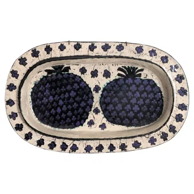 Pre-owned Arabia Unique Birger Kaipiainen Decorative Ananas & 4 Leaf Clover Dish, , 1960s In Black