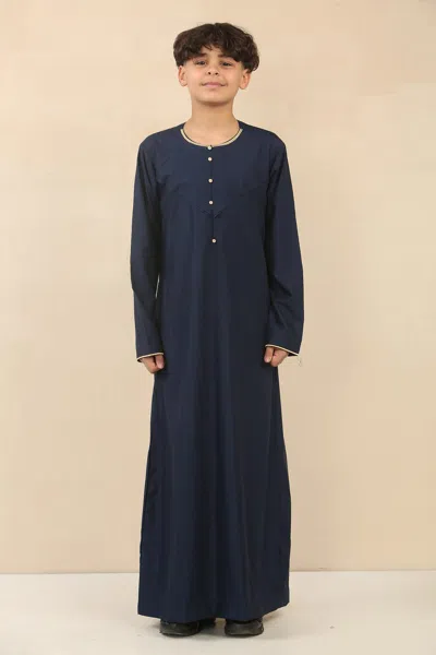 Arabic Thobes Kid's Boys Blue Omani Eid Thobe Saudi Emirati Jubba Robe