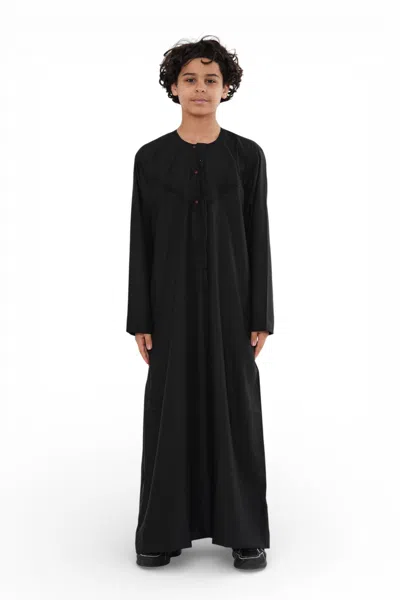 Arabic Thobes Kids Boys Eid Black Moroccan Jubba Robe Djellaba Ramadan Eid Thobe - K-hm11