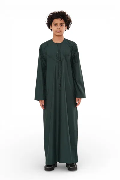 Arabic Thobes Kids Boys Eid Green Moroccan Jubba Robe Djellaba Ramadan Eid Thobe - K-hm11