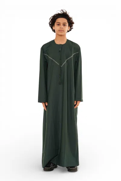 Arabic Thobes Kids Boys Eid Green Moroccan Thobe Robe Djellaba Ramadan Eid Jubba- K-hm10