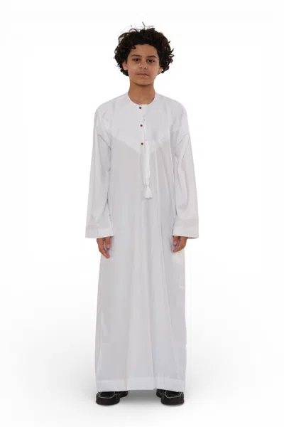 Arabic Thobes Kids Boys Eid White Moroccan Jubba Robe Djellaba Ramadan Eid Thobe - K-hm11