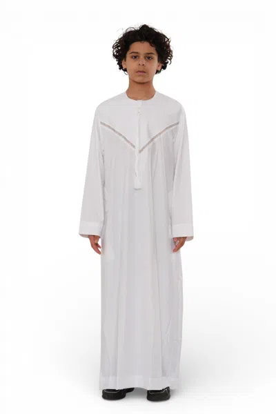 Arabic Thobes Kids Boys Eid White Moroccan Thobe Robe Djellaba Ramadan Eid Jubba- K-hm10