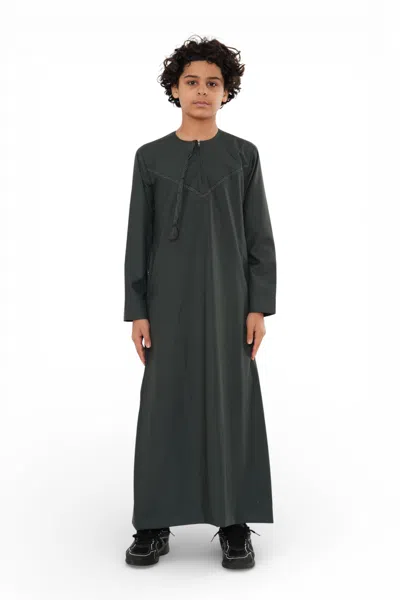 Arabic Thobes Kids Boys Ramadan Eid Green Moroccan Jubba Robe Djellaba Thobe - K-tt008