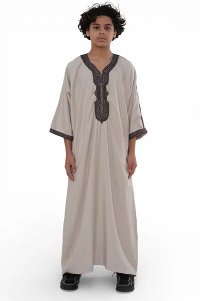 Arabic Thobes Kids Boys Salmon Burgundy Moroccan Thobe Robe Djellaba Gandoura Eid Jubba- K-hm66 In Multi
