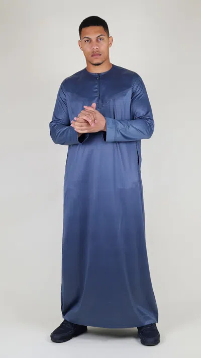Arabic Thobes Men's Charcoal Thobe Robe Satin Emirati Islamic Jubba Eid Regular Fit In Pink