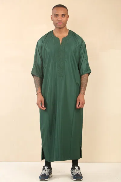 Arabic Thobes Men's Green Moroccan Thobe Djellaba Jubba Robe Eid