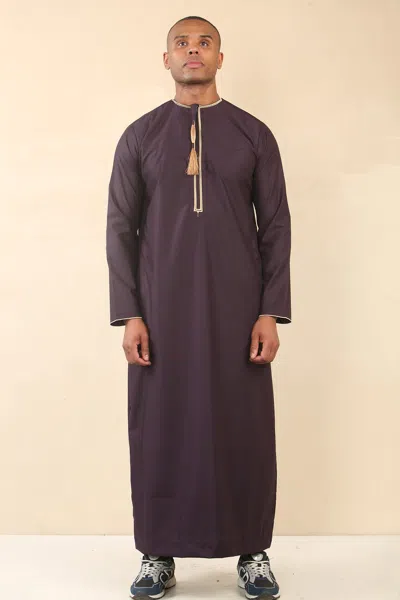 Arabic Thobes Men's Omani Eid Purple Thobe Saudi Emirati Jubba Robe