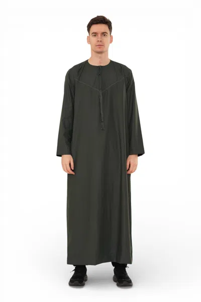 Arabic Thobes Men's Ramadan Eid Green Moroccan Jubba Robe Djellaba Thobe - Tt-008