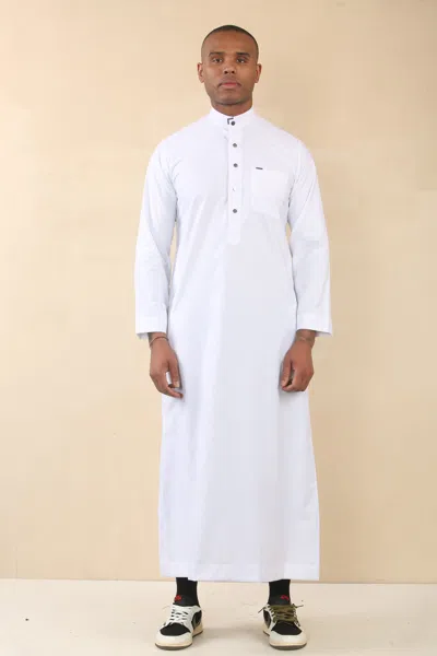 Arabic Thobes Men's White Thobe Arab Saudi Emirati Islamic Clothing Jubba Robe