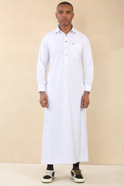 Arabic Thobes Men's White Thobe Arab Saudi Emirati Islamic Clothing Jubba Robe