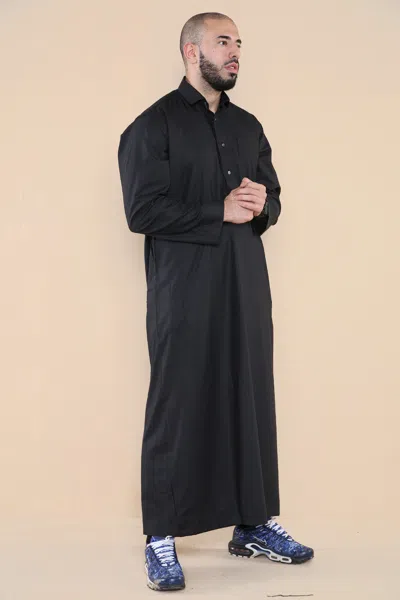 Arabic Thobes Mens Black Thobe Jubba Saudi Ramadan Eid Islamic Kaftan Kaudara Arabic Jubbah