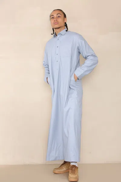 Arabic Thobes Mens Blue Thobe Jubba Saudi Ramadan Eid Islamic Kaftan Kaudara Arabic Jubbah
