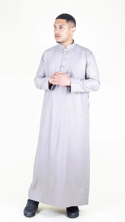Arabic Thobes Mens Cream Thobe Jubba Saudi Islamic Arabic Eid Cotton Kaftan Jubbah Umrah Robe In White