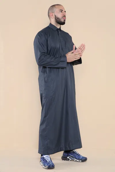 Arabic Thobes Mens Grey Thobe Jubba Saudi Ramadan Eid Islamic Kaftan Kaudara Arabic Jubbah In Gray