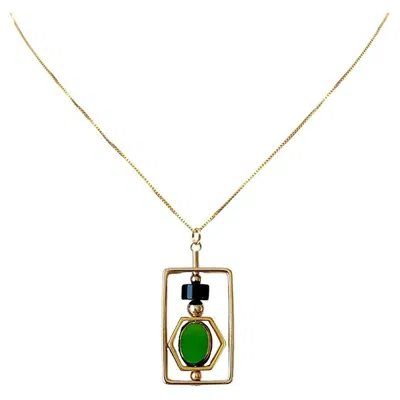 Pre-owned Aracheli Studio 18k Gold-plated Silver Art X Black Onyx Gemstone 2502n Necklace