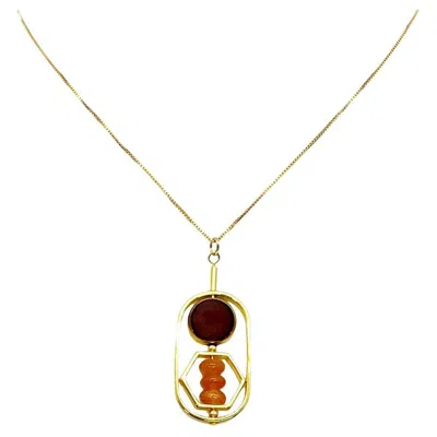 Pre-owned Aracheli Studio 18k Gold-plated Silver Art X Sunstone Gemstone Necklaces 2501n In Multi