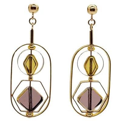 Pre-owned Aracheli Studio Art Deco Vintage German Glass Beads, Art 2427e Earrings In Multi