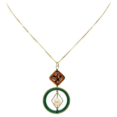 Pre-owned Aracheli Studio Dice And Pearl Chain Necklace In Multi