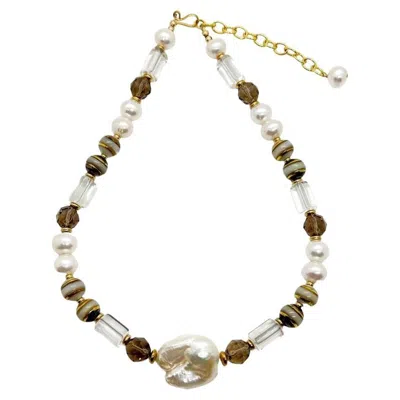 Pre-owned Aracheli Studio Quarts And Pearls Necklace In Multi