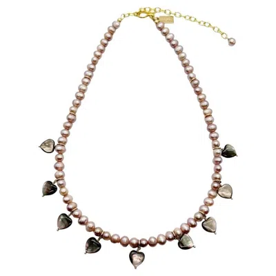 Pre-owned Aracheli Studio Tahitian Shell With Lavender Pearl Necklace In Purple