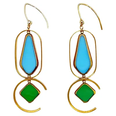 Pre-owned Aracheli Studio Vintage German Glass Beads Art Deco 2212 Earrings In Multi