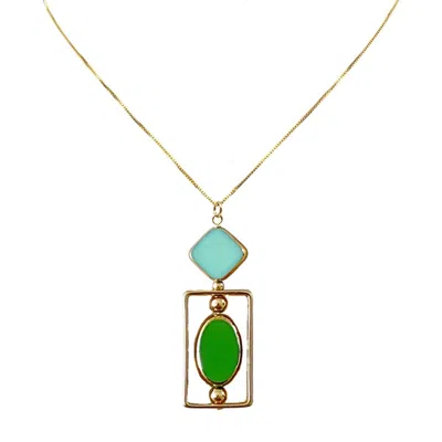 Aracheli Studio Women's Green / Blue Bauhaus 11n - 18k Gold-plated Silver Necklace
