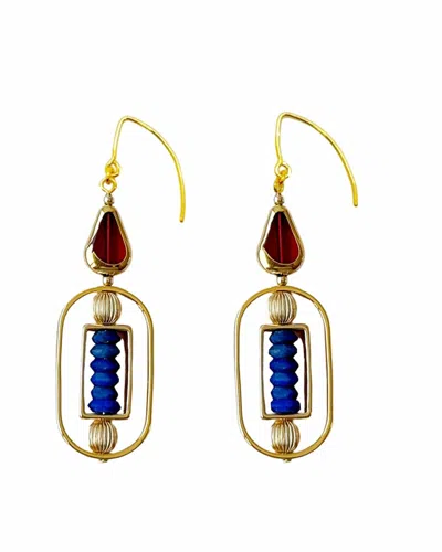 Aracheli Studio Women's Green / Blue / Red Art X Lapis Lazuli Earrings In Multi