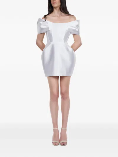 Araftu Corset-style Off-shoulder Mini Dress In White