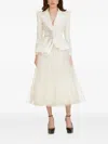 Araftu Embellished Peplum Suit In White
