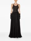Araftu Lace-detail Corset Maxi Dress In Black