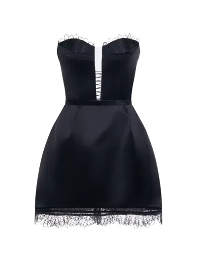 Araftu Lace-trimmed Strapless Dress In Black