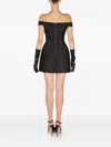Araftu Off-shoulder Embellished-detail Mini Dress In Black