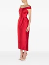 Araftu Off-shoulder Midi Dress In Red