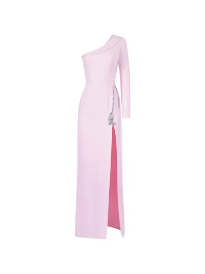 Araftu One-shoulder Crystal-embellished Dress In Pink