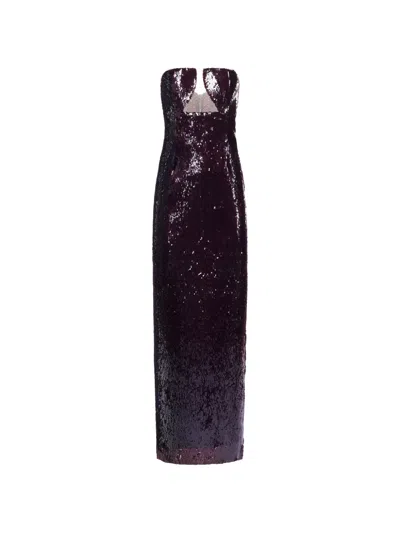 Araftu Sequin-embellished Cut-out Dress In Purple