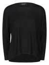 Aragona Boat-neck Wool Jumper In Black