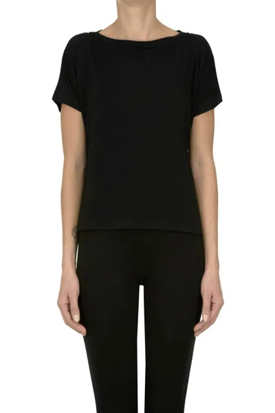 Aragona Boat Neckline T-shirt In Black