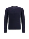 Aragona Braided-effect Crewneck Sweater In Blue