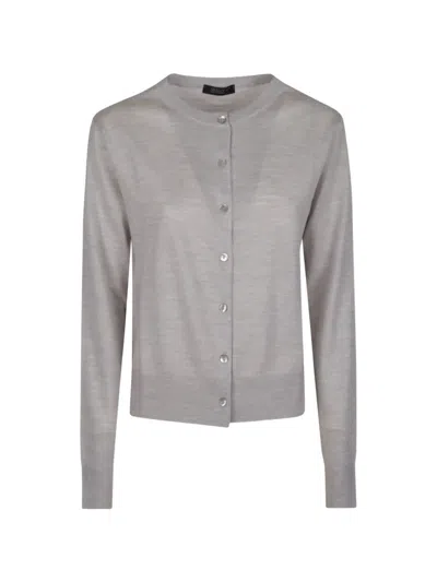 Aragona Buttoned Cardigan In Gray