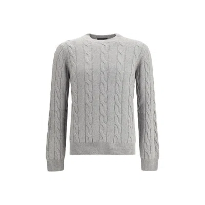 ARAGONA CASHMERE BRAIDED-EFFECT CREWNECK MEN'S SWEATER