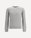 Aragona Cashmere Braided-effect Crewneck Sweater In Gray