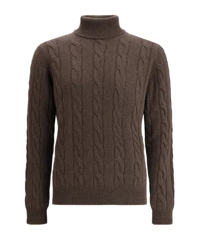 ARAGONA ARAGONA CASHMERE BRAIDED TURTLENECK KNITWEAR