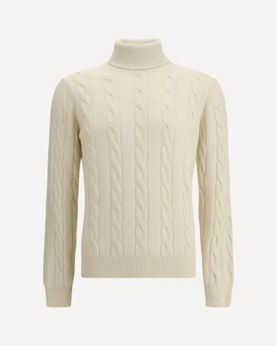 ARAGONA CASHMERE BRAIDED TURTLENECK SWEATER