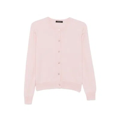 Aragona Cashmere Button-up Ribbed-trim Cardigan In Pink