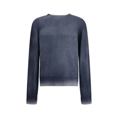 Aragona Cashmere Cashmere Crewneck With Gradient Effect In Blue