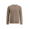 Aragona Cashmere Crewneck Wool Sweater In Brown